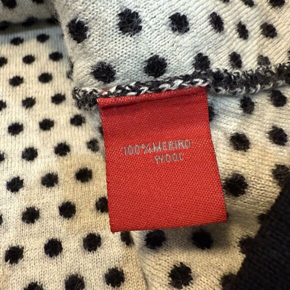 Krimson Klover Merino Wool Skirt Large Black White Polk Dot Knit Elastic Waist - Picture 5 of 7
